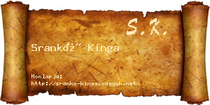 Srankó Kinga névjegykártya