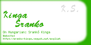 kinga sranko business card
