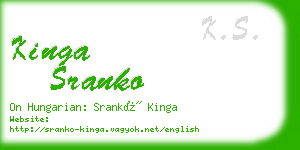 kinga sranko business card